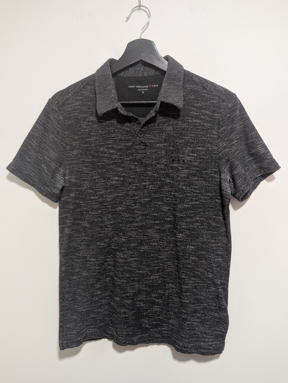 John Varvatos | U.S.A. Heathered Charcoal Polo Shirt